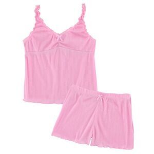 Love to Sleep Ladies Pointelle 2 Piece Pajama Short Set